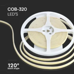 5 meter 10W/m COB-LED strip, 24V DC, IP67, 320 LED pr. meter - V-TAC