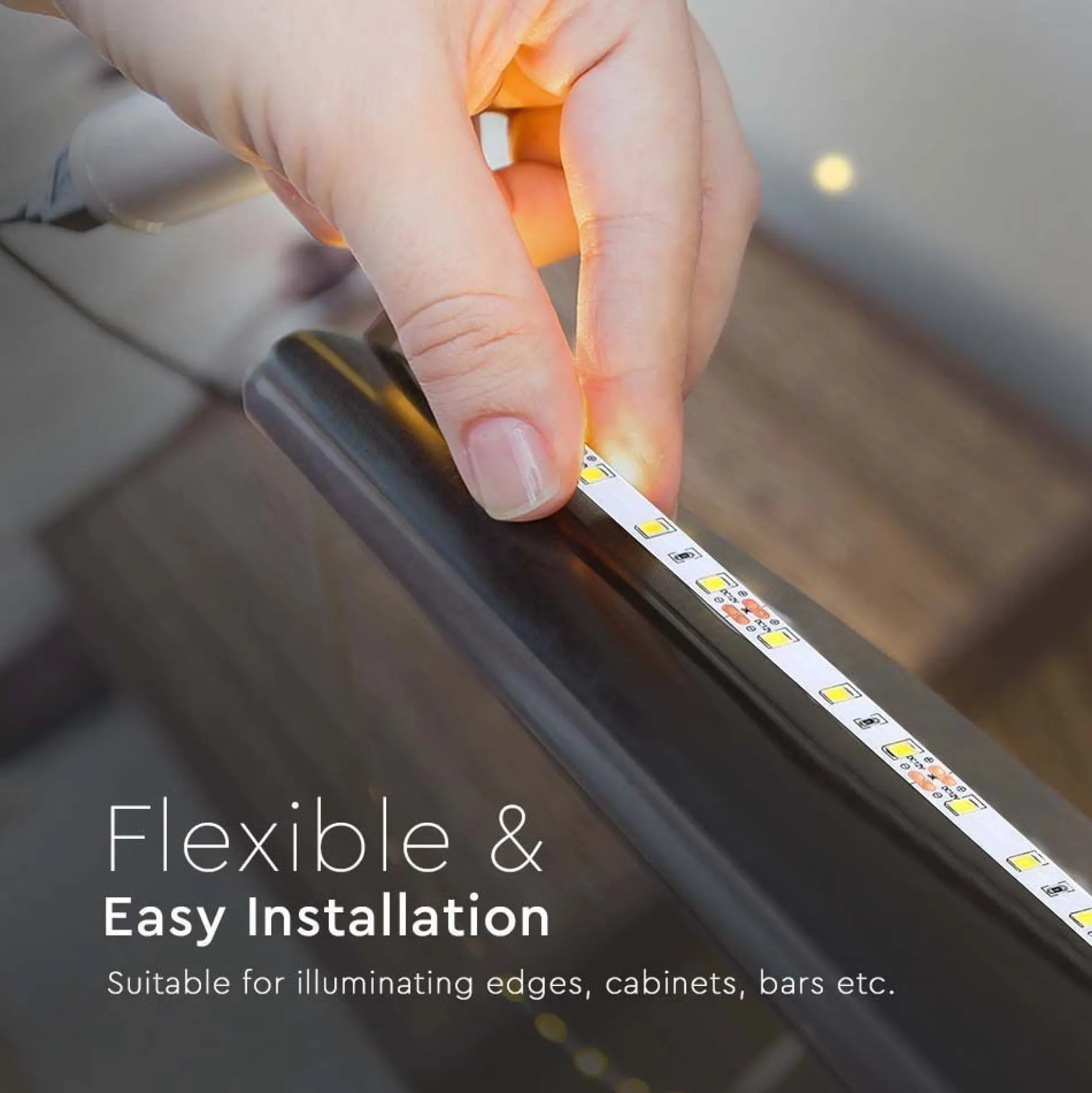 5 meter 8W/m LED strip - 12V DC, 60 LED pr. meter - Varm hvid