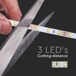 5 meter 8W/m LED strip - 12V DC, 60 LED pr. meter - Varm hvid