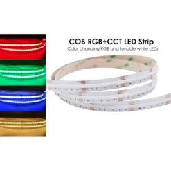 10 meter 21W/m RGB+CCT COB-LED strip, 24V DC, IP20, 840 LED pr. meter, COB LED