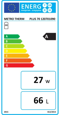 Metro Plus 70 fjernvarmebeholder, 66 liter, Energiklasse A