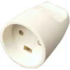 MicroConnect forlængerstik, jordet, lige, hvid, 10A/250V