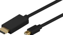 Mini DisplayPort til HDMI kabel, inkl. lydoverførsel, sort, med guldbelagte stik, opløsning 1920x1080p - MicroConnect