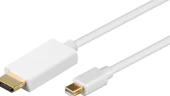 Mini DisplayPort til HDMI kabel, 5 meter, med lydoverførsel, hvid, med forgyldte stik - MicroConnect