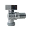 Mini 040K vinkelventil med kontra, 1/2" x 3/4", lang model, nippel-nippel, forkromet