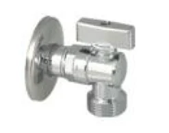 MINI 041 vinkelventil med kontraventil og roset, 1/2" x 3/4"