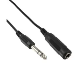 6.3mm jack forlængerkabel, 5 meter