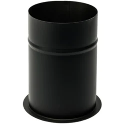 150 mm Metalbestos Sorte røgrør, murbøsning, lige 200 mm