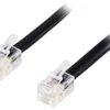Modularkable, 4P4C (RJ9/RJ10/RJ22) - 4P4C (RJ9/RJ10/RJ22), 10m, sort