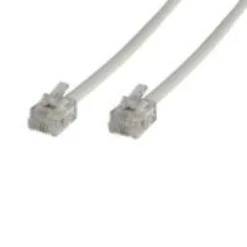 Modulært, lige RJ12 6C6P kabel, 10 meter, hvid - MicroConnect
