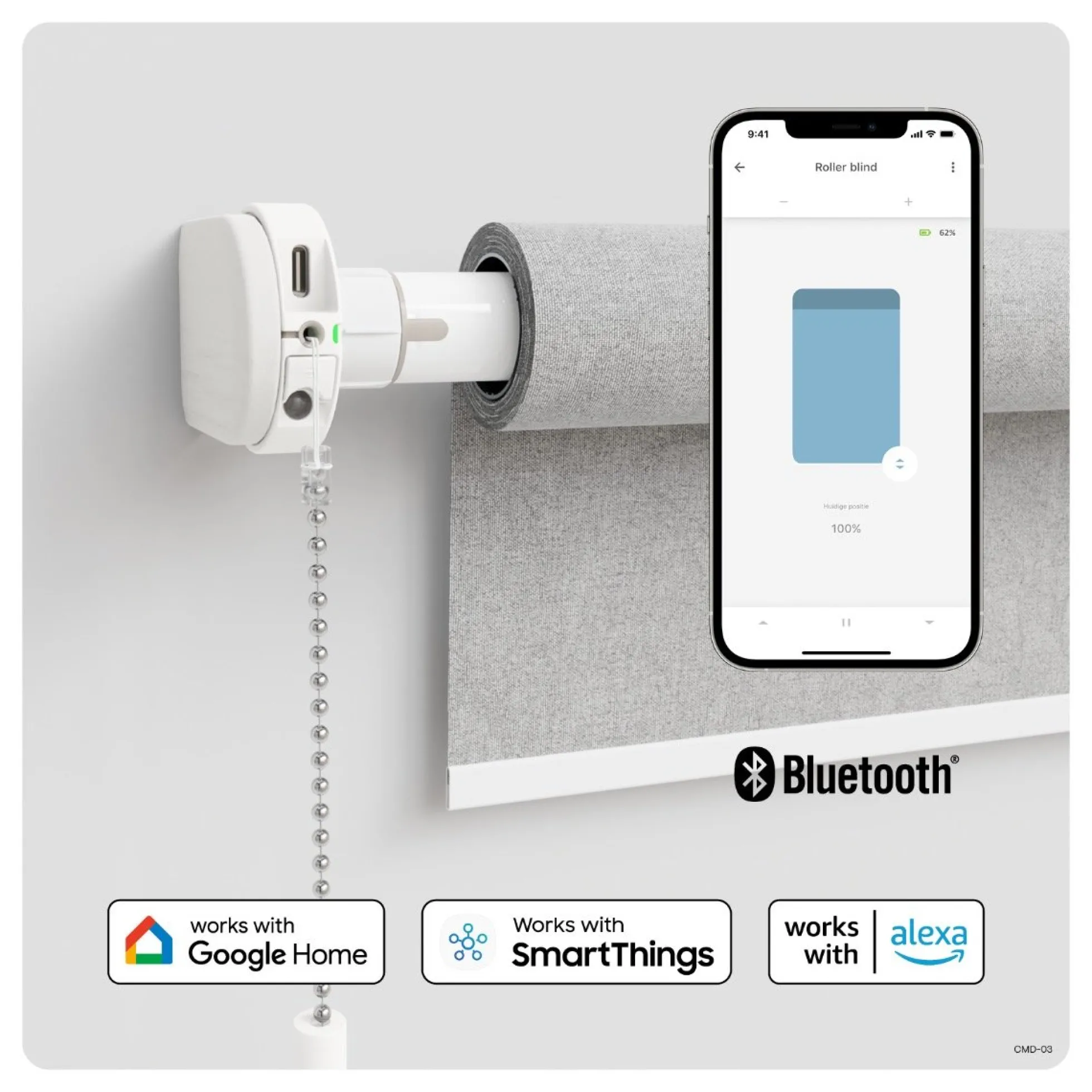 MotionBlinds Retrofit Motor til rullegardiner, Bluetooth