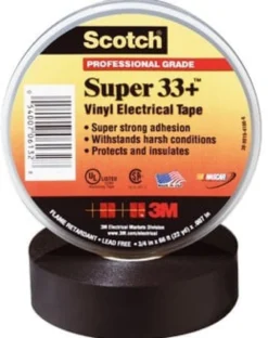 3M - Scotch Super 33+ tape, PVC, 19 mm, sort