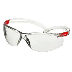 3M SecureFit 500 beskyttelsesbrille, klar og rød Scotchgard klar linse