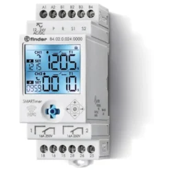 Multi-funktions og spændingstimer, 2 skiftekontakter + NFC, 110-240V AC/DC - Finder
