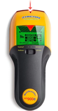 Multiscanner HD900C, lægte og stålregel søger, med "Center Vision" teknologi - Zircon
