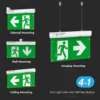 Nødbelysning 4i1, EXIT skilt, selvtest-knap, væg/loft/wireophæng, 6000K, 100 lumen, 2.5W, IP20