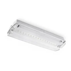 Nødbelysning LED armatur - 4W, 3 timers batteri, inkl. piktogrammer, IP65 (restsalg)