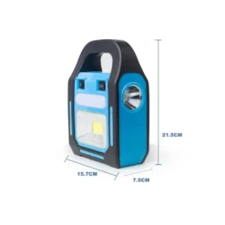 Nødlys med batteri og solcelle, inkl. 3 LED pærer, projektør, stort solcellepanel, powerbank