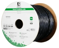Netværkskabel S/FTP Cat6a til udendørs brug, 100 meter, sort