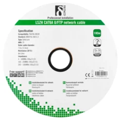 Netværkskabel U/FTP Cat6a 100 meter, 500MHz, LSZH, hvid