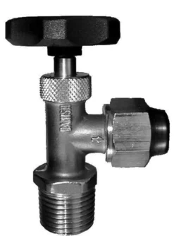 Nåleventil, vinkel, 1/2" - 10mm, metal