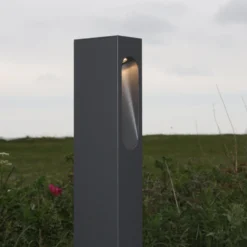 Nordtronic Belina udendørs pullert, LED, 8W, 3000K, 230V, grafitgrå
