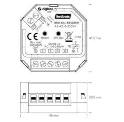 Nordtronic Box Dimmer, Zigbee lysdæmper til indbygning