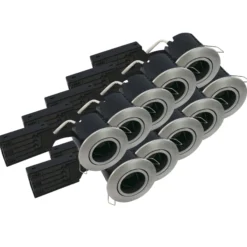 Nordtronic Fast Install ECO indbygningsspot, 10 stk/pakke, GU10, rund