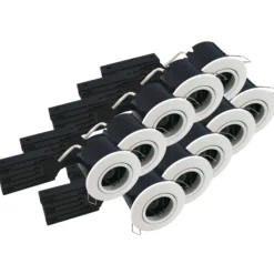 Nordtronic Fast Install ECO indbygningsspot, 10 stk/pakke, GU10, rund