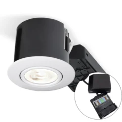 Nordtronic Quick Install G2 5-polet indbygningsspot, GU10, inden- og udendørs, mat hvid
