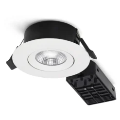 Nordtronic Velia ECO LED indbygningsspot, 230V, 7W, 2700/3000/4000K, CRI90, 500lm, rund