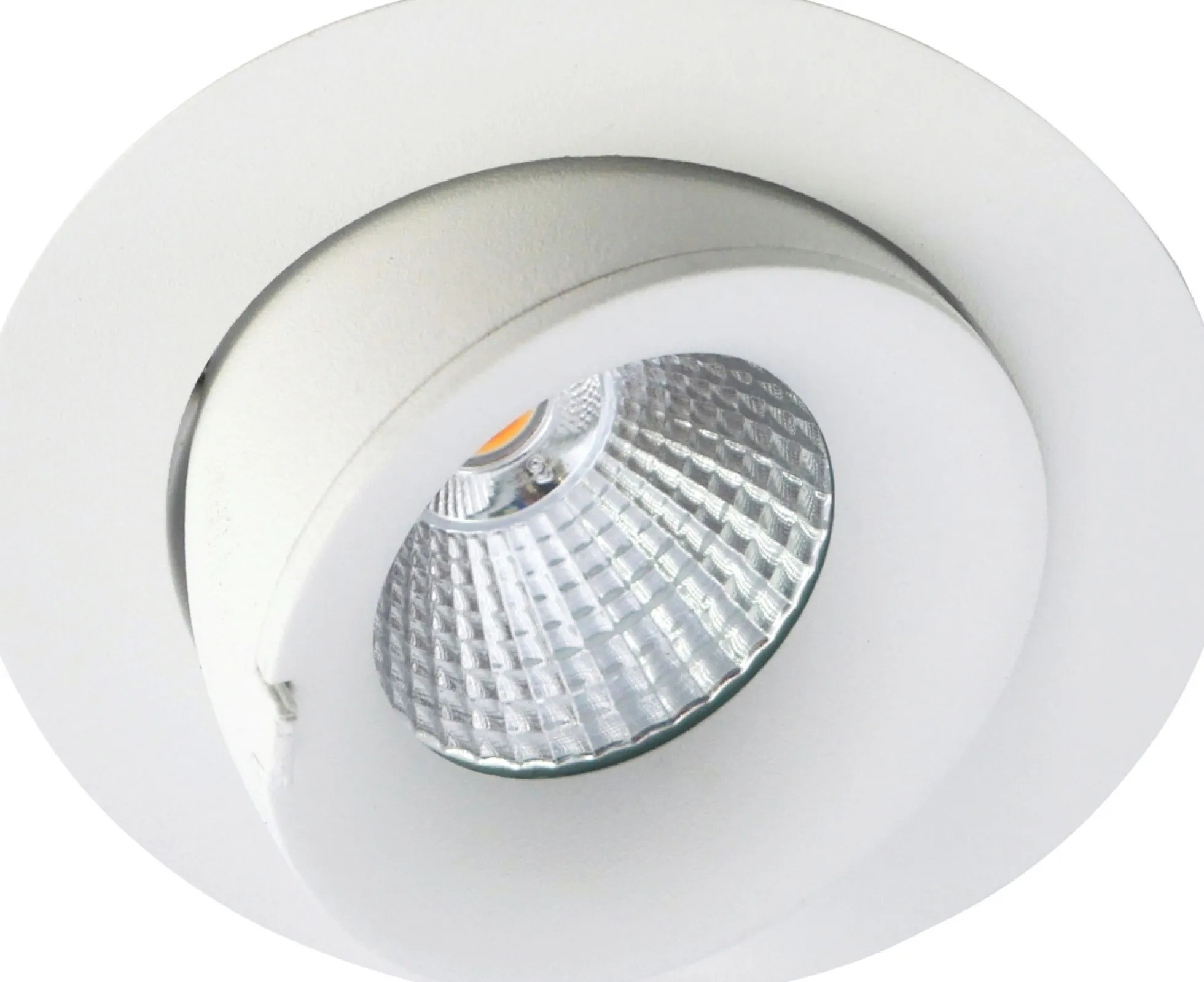 Nordtronic Velia Large Tilt LED indbygningsspot 230V 10,9W IP44, kipvinkel 45°, hvid, rund