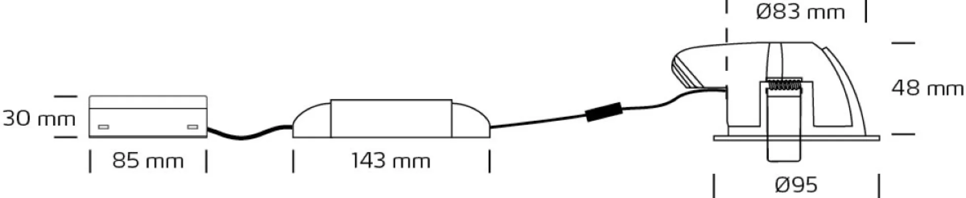 Nordtronic Velia Large Tilt LED indbygningsspot 230V 10,9W IP44, kipvinkel 45°, hvid, rund
