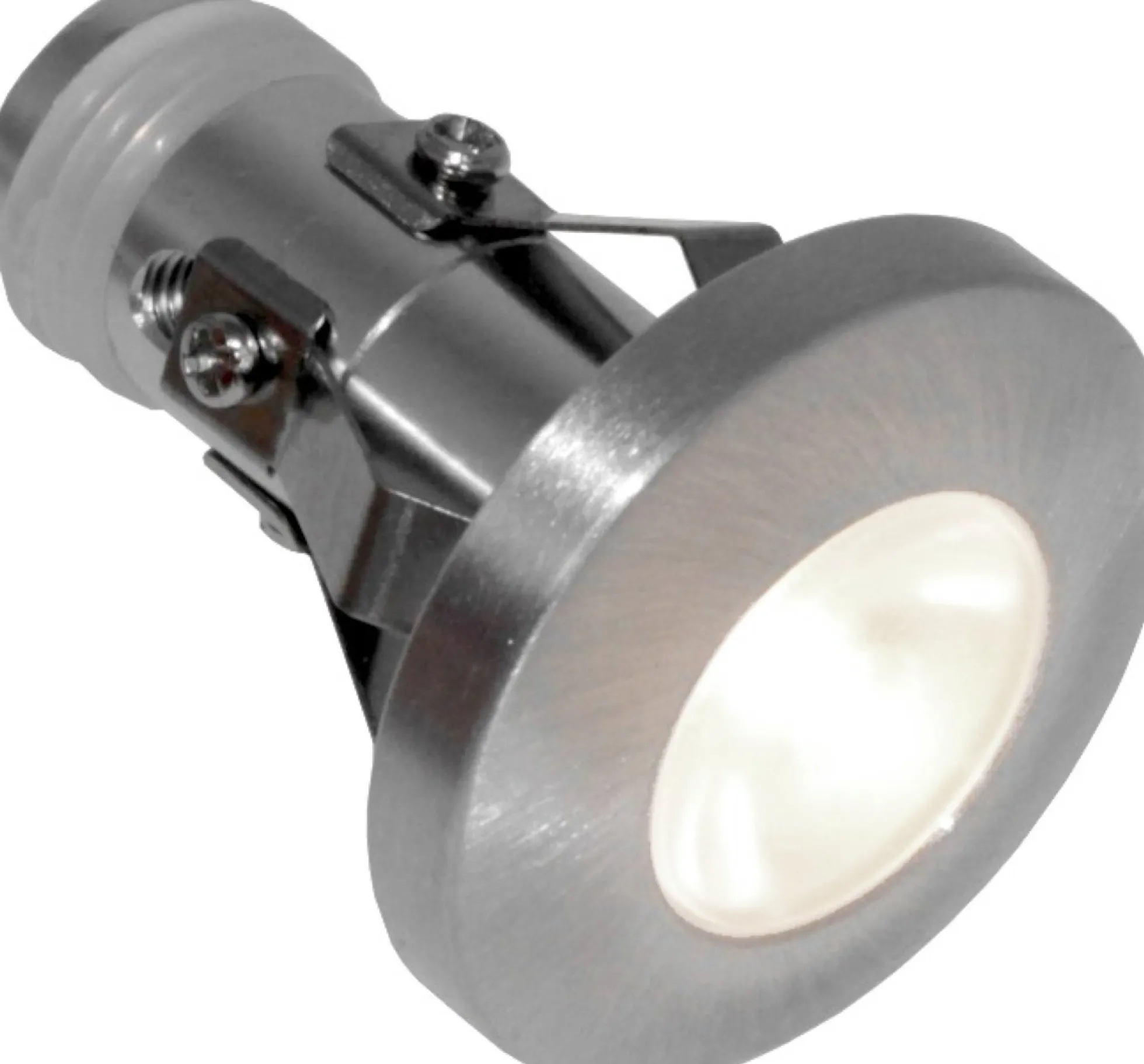 Nordtronic Viola Mini, lille udendørs LED-spot, 2W / 30° / 2700K / dæmpbar - børstet stål