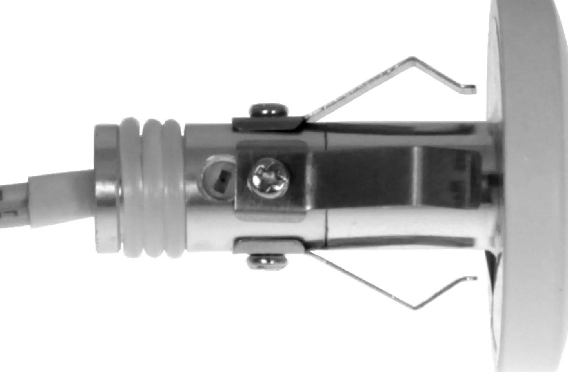 Nordtronic Viola Mini, lille udendørs LED-spot, 2W / 30° / 2700K / dæmpbar - børstet stål