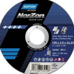 Norton skæreskive Quickcut, 150 x 3,2 x 22 mm, til stål, rustfri stål og støbejern