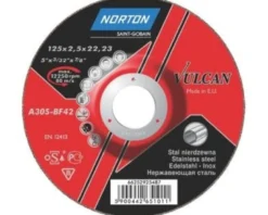 Norton Vulcan skæreskive, 125x2,5x22,2 mm, til jern & rustfrit stål, A30S-Bf Inox 42