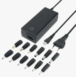 Notebook charger, 15-20 V, 6 A, 90 W, 12 tips, black
