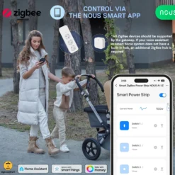 Nous A11Z Smart Zigbee Power Strip, stikdåse m. 3 udtag