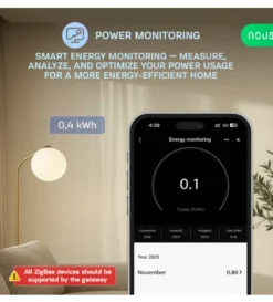 Nous B5Z ZigBee Mini Switch Module, 1 kanal med energimåling