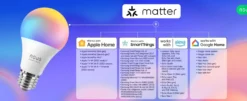 NOUS P3 E27 Smart Pære, RGB, 810lm, Matter