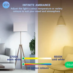 NOUS P3 E27 Smart Pære, RGB, 810lm, Matter - 2 pak