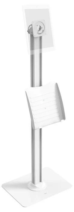 OFFICE gulvstander med brochureholder til tablets, hvid