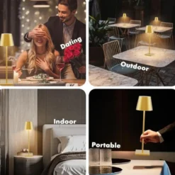 Opladelig LED bordlampe, 5W, 500lm, inde/ude, touch-dæmpbar, CCT, IP54