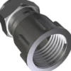 Overgang 1/2" - 15 mm, kompression med muffe, forkromet
