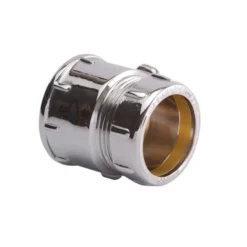 Overgang 1/2" - 10 mm, med muffe, forkromet