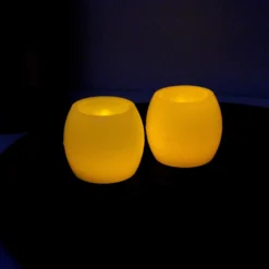 2-pak LED kugle stearinlys med flammeeffekt - Ø5 cm, 6 cm høj, lavet af ægte stearin