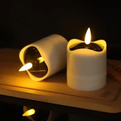 6-pak LED solcelle stearinlys, Ø5cm, 8cm høj, IP44 udendørs