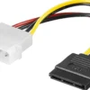 PC Y-strømkabel/adapter, SATA strøm, 4pin-15pin, 0,2 meter - MicroConnect