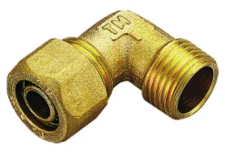 PEX vinkel, nippel, 90°, ½" x 20 mm, PN 10